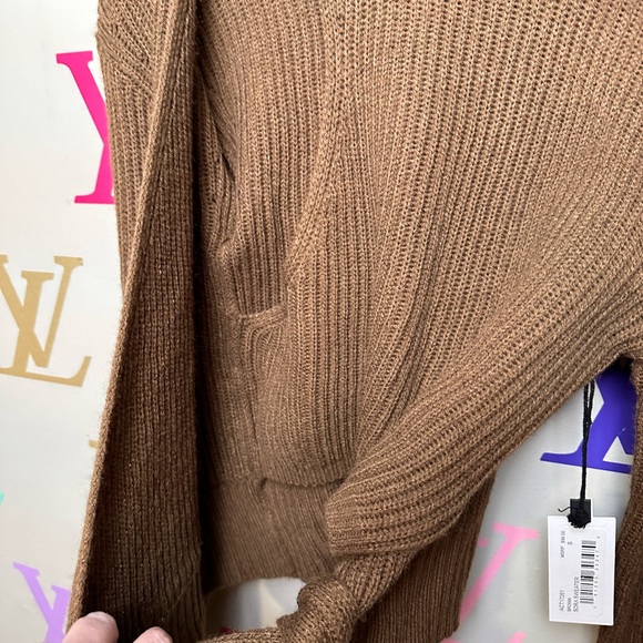 NWT ASTR SORA MOCK NECK CUTOUT TIE WAIST SWEATER - Picture 11 of 14